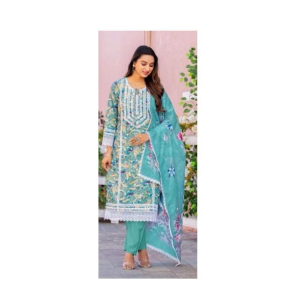 Cotton Print Kurta Set with Lace Work