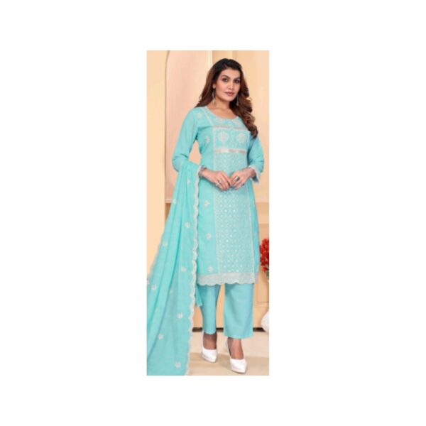 Cotton Digital Print Kurta Set with Lakhnawi Work