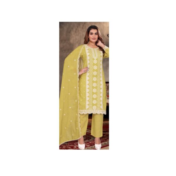 Cotton Digital Print Kurta Set with Lakhnawi Work