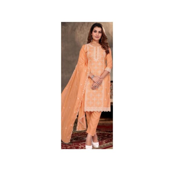 Cotton Digital Print Kurta Set with Lakhnawi Work