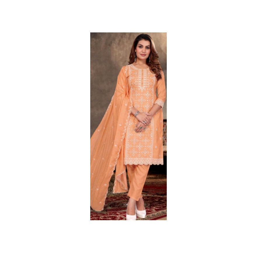 image (1) (18) Cotton Digital Print Kurta Set with Lakhnawi Work - Image 1