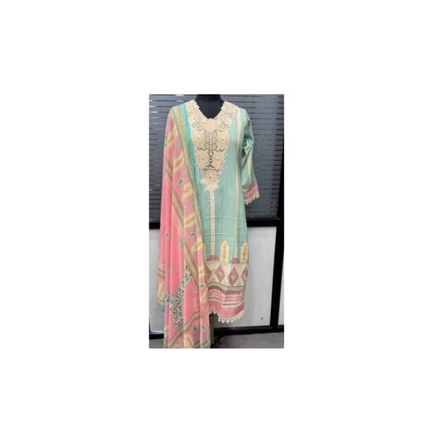 Linen Flex with Chiffon Dupatta