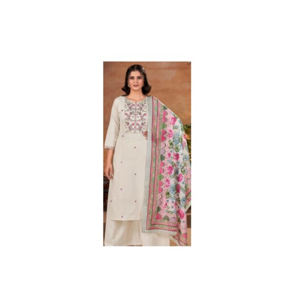 Linen Flex with Chiffon Dupatta