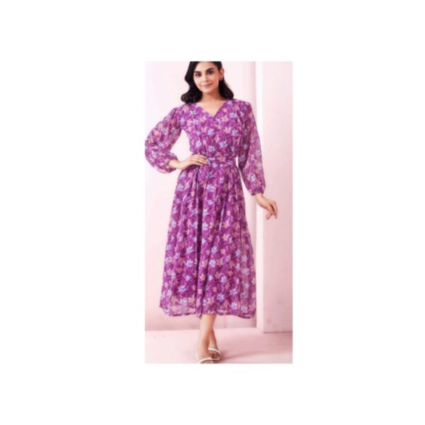 Georgette Print Dress with Lining