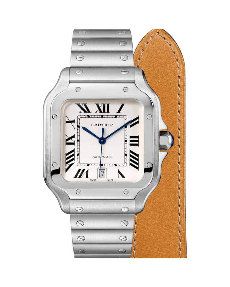 image (3) Cartier Santos Large White Dial - Image 1