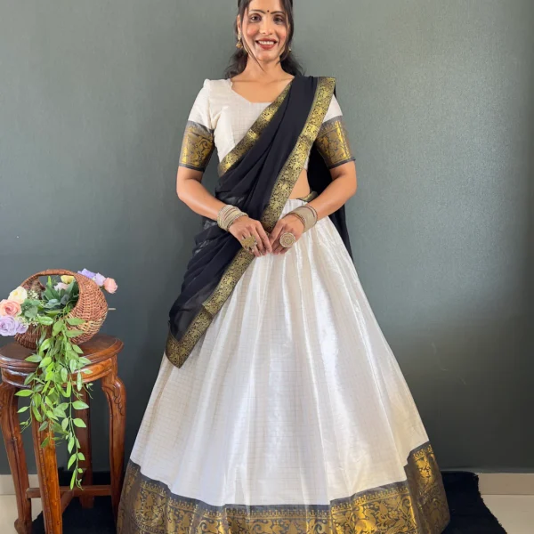 ๐ Trendy Colourful Lehenga with Unstitched Blouse and Contrast Dupatta