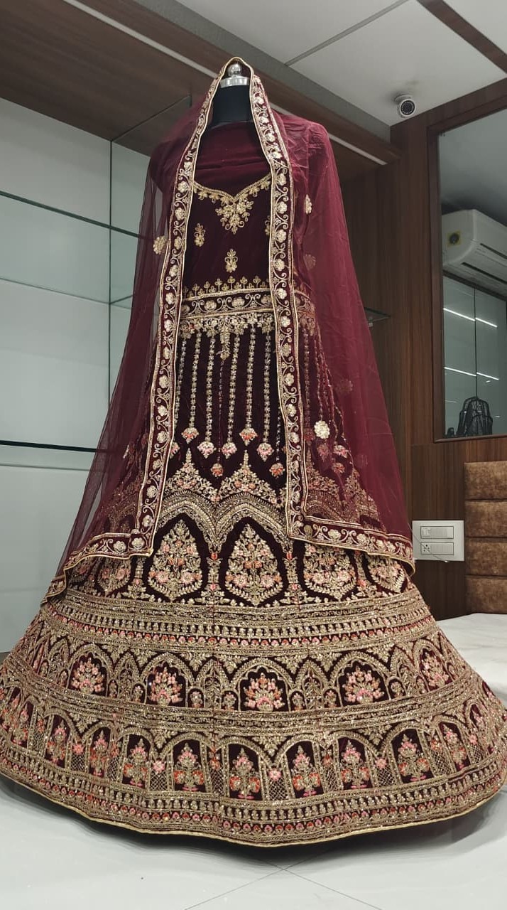 WhatsApp Image 2025-09-29 at 9.22.56 PM (1) SANSKRUTI-2 Velvet Lehenga Choli - Image 1