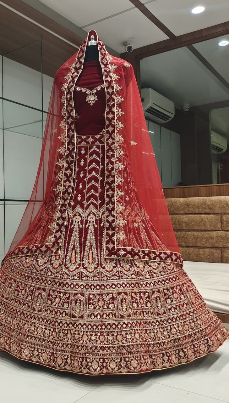 WhatsApp Image 2025-09-29 at 9.22.56 PM Spring Valley-3 Velvet Lehenga Choli - Image 1