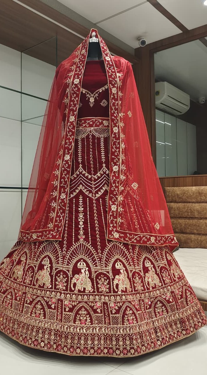 WhatsApp Image 2025-09-29 at 9.22.59 PM Kaushalya-3 Velvet Lehenga Choli - Image 1