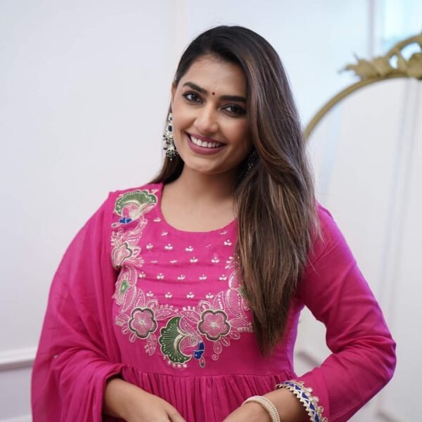 Women's Chinnon Embroidered Kurta with Chinnon Pant And Chanderi Dupatta Sets