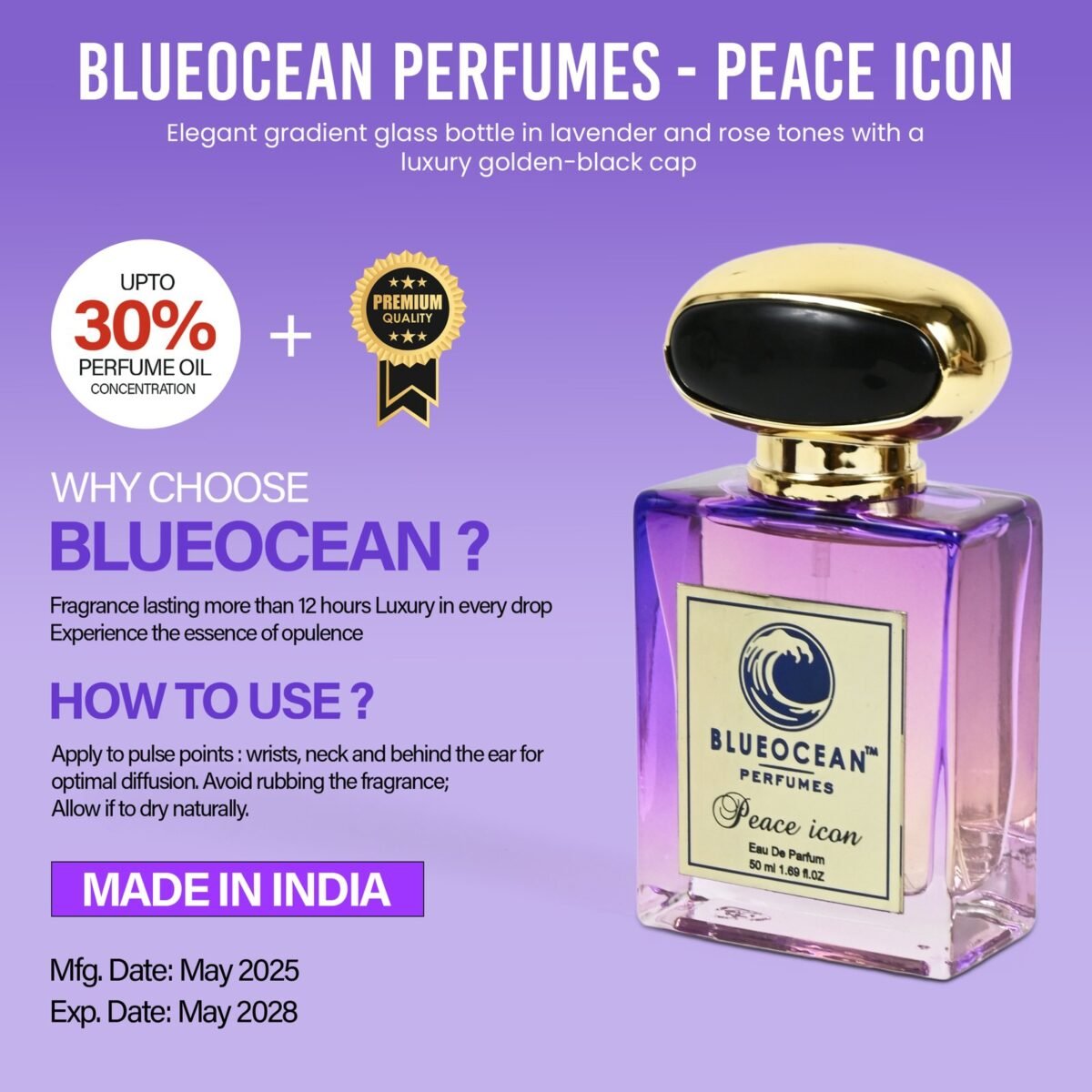 BlueOcean Peace Icon Eau De Parfum for Men & Women - Image 5