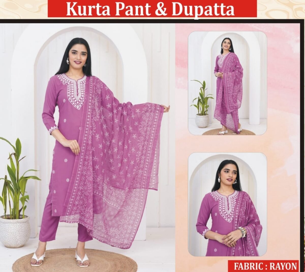 Ladies- Kurta Pant and Dupatta - Image 7