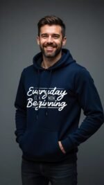 Stylish Men's Hoodie Navy Blue