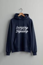 Stylish Men's Hoodie Navy Blue - Image 2