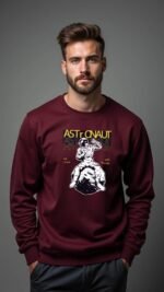 Men's Sweatshirt Maroon - Image 2