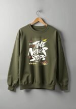 Men's Sweatshirt Olive Green - Image 3