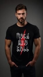 Half Sleeve Round Neck Men T-Shirt Black