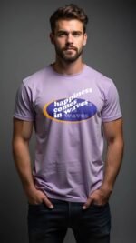 Half Sleeve Round Neck Men T-Shirt Black - Image 5