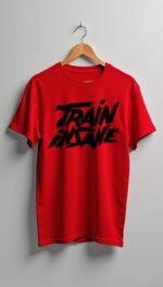 Half Sleeve Round Neck Men T-Shirt Red