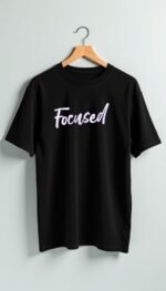 Oversized 220Gsm Half Sleeve Round Neck Men T-Shirt Black - Image 2