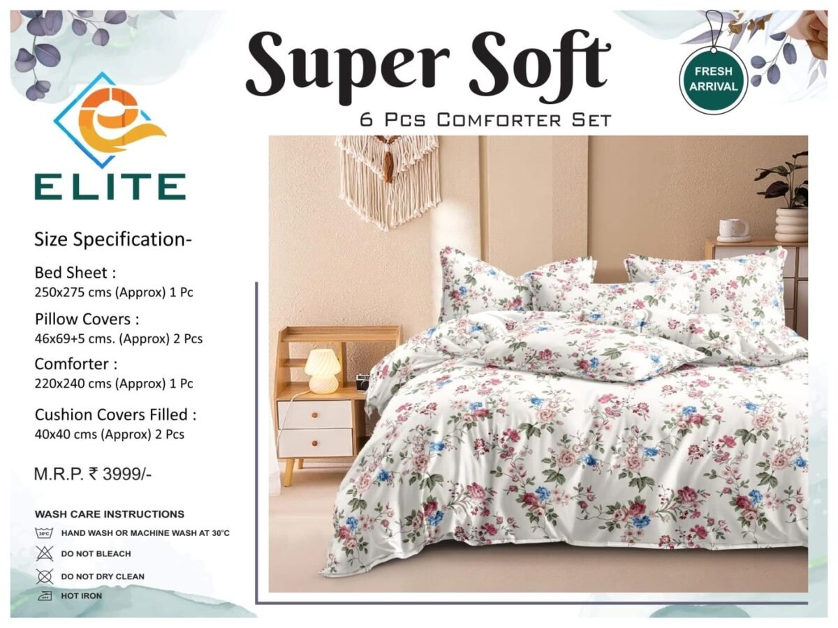 Elite Super Soft 6 pcs Comforter set - Image 4
