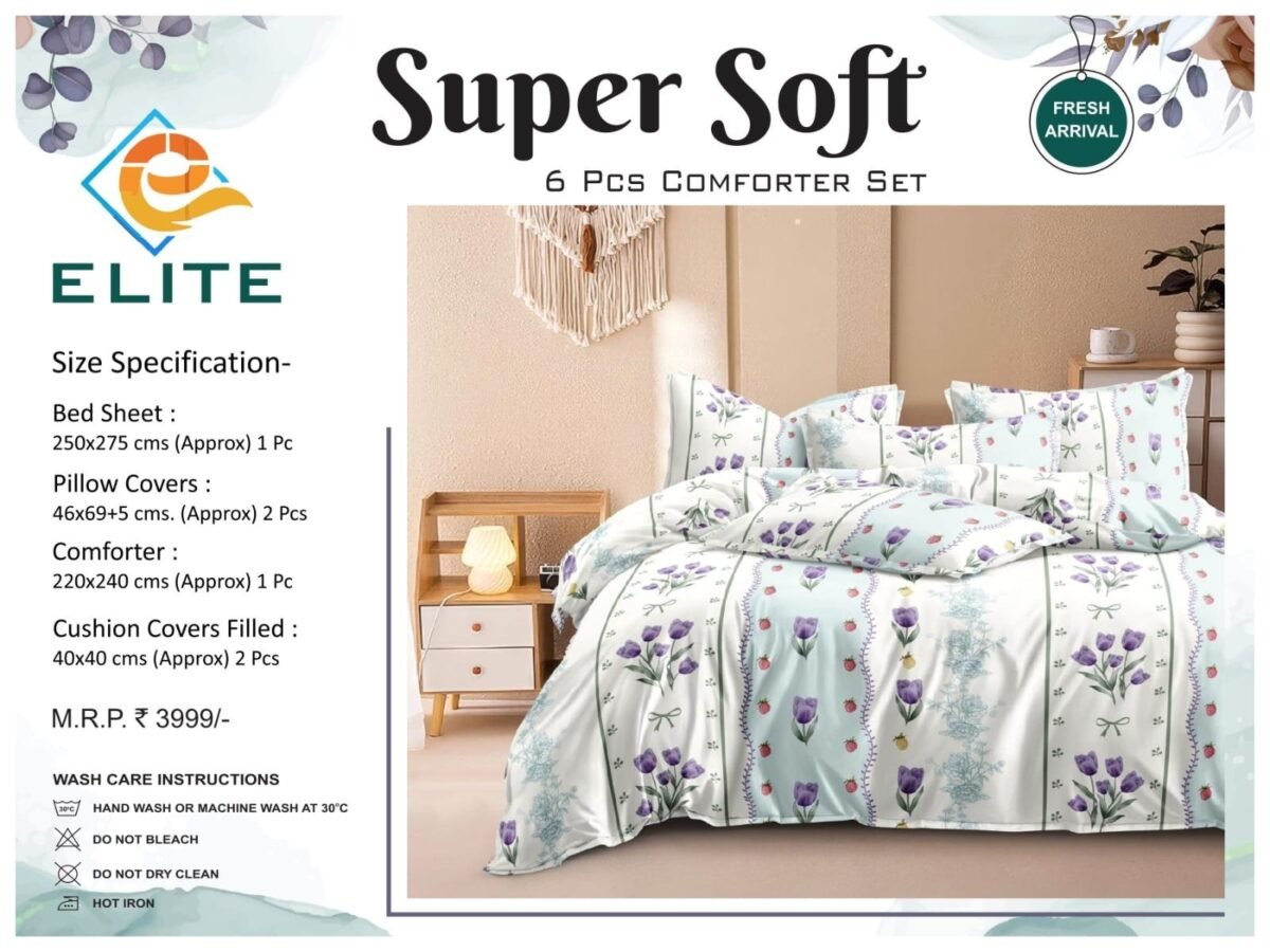 Elite Super Soft 6 pcs Comforter set - Image 3