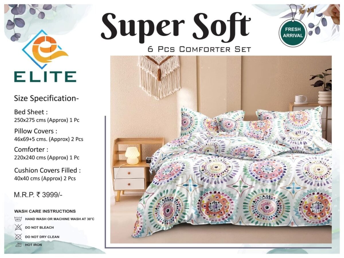 Elite Super Soft 6 pcs Comforter set - Image 7