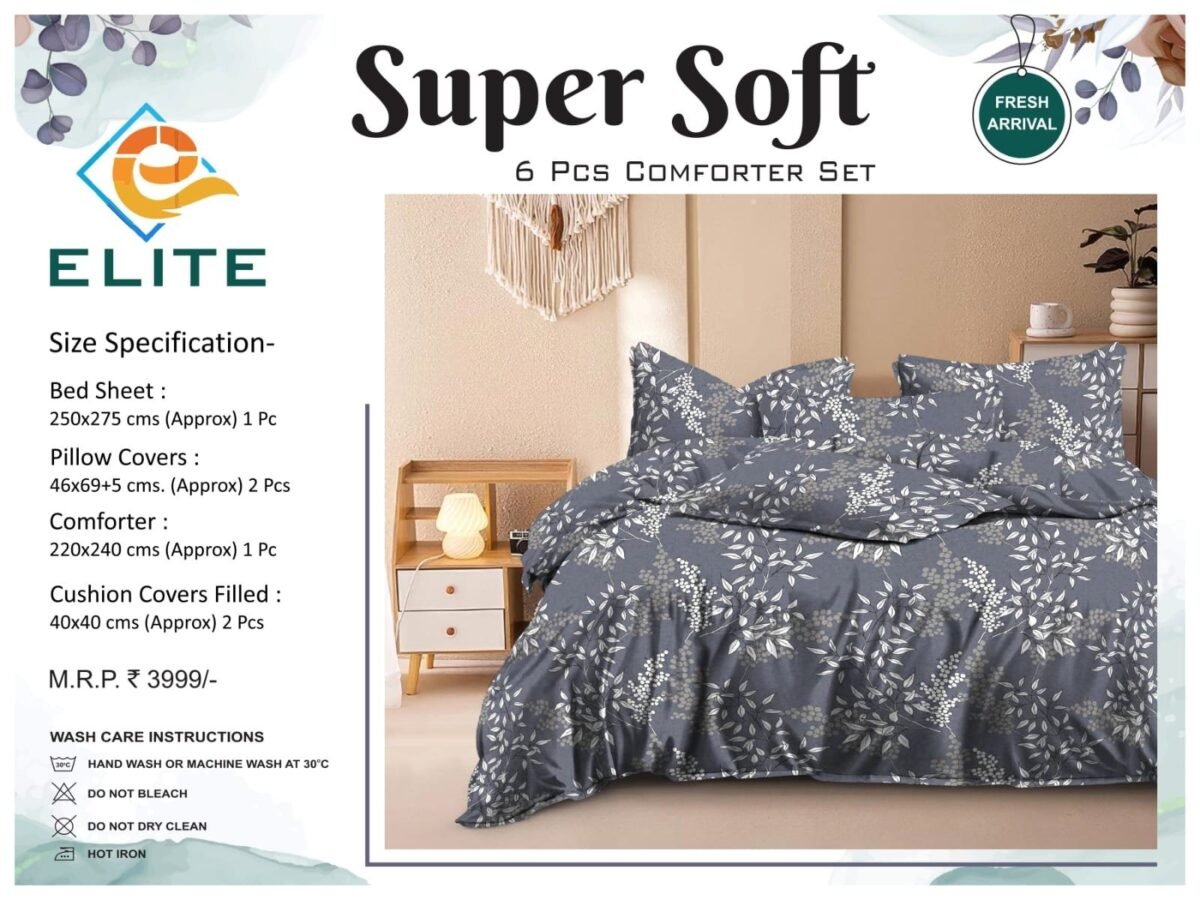 Elite Super Soft 6 pcs Comforter set - Image 6