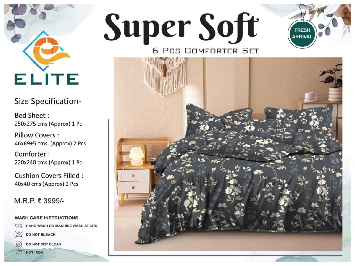 Elite Super Soft 6 pcs Comforter set - Image 9