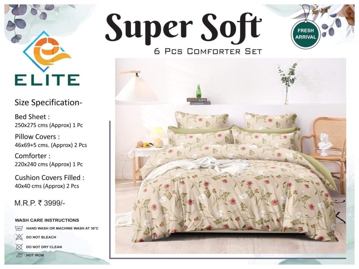 Elite Super Soft 6 pcs Comforter set - Image 11