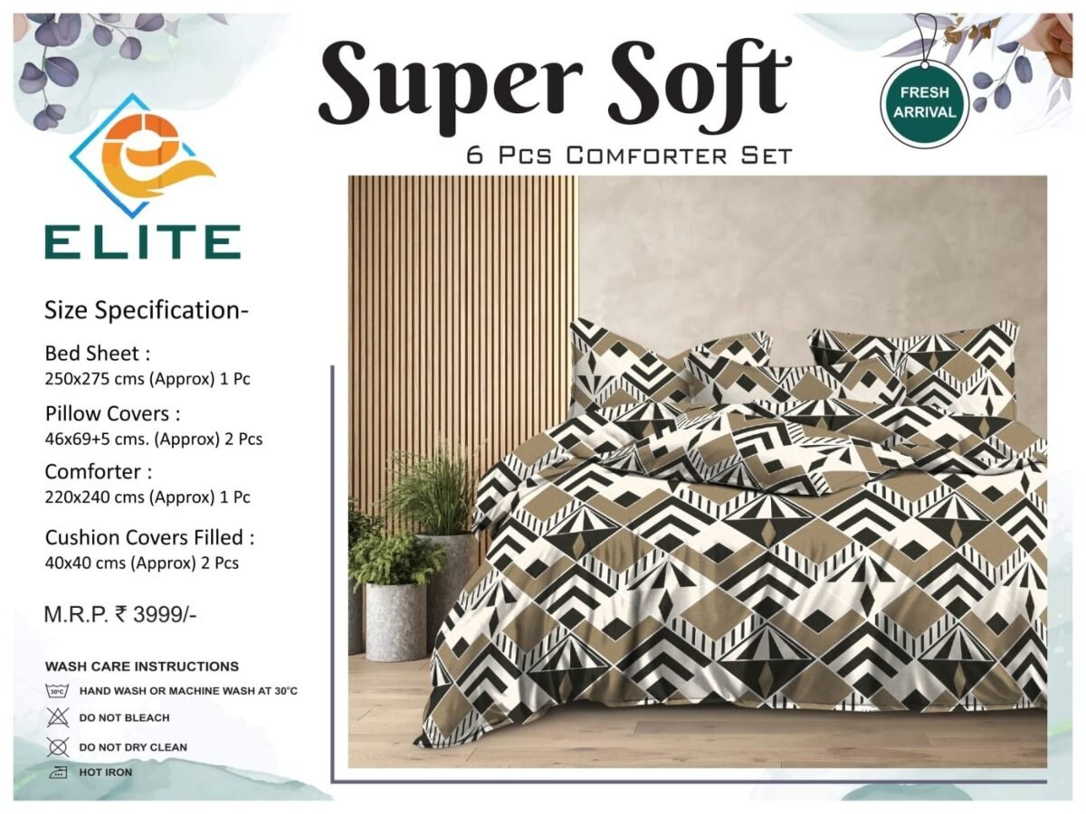 Elite Super Soft 6 pcs Comforter set - Image 10