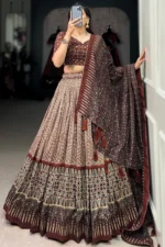 🌸 BhavyaKari Lehenga – Regal Prints with Foil and Lace Luxe