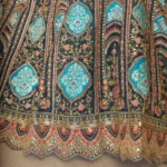 Blue Aari Embroidered Banarasi Lehenga for Brides - Image 3