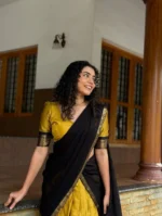 🌹 Classic Plain Heavy Embroidery Work Border Cotton Lehenga Set - Image 2