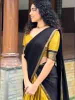 🌹 Classic Plain Heavy Embroidery Work Border Cotton Lehenga Set - Image 3