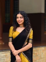 🌹 Classic Plain Heavy Embroidery Work Border Cotton Lehenga Set - Image 4