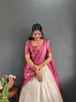 🌹 Classic Tissue Silk Embroidery Work Lehenga Set