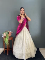 🌹 Classic Tissue Silk Embroidery Work Lehenga Set - Image 5