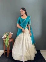 🌹 Classic Tissue Silk Embroidery Work Lehenga Set - Image 3