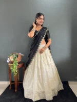 🌹 Classic Tissue Silk Embroidery Work Lehenga Set - Image 2