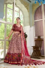 🌸 FoilFlora Lehenga Set - Gotta Patti Glam with Tassel Touch - Image 4