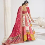 Multicolour Banarsi Mosaic Scallop Designer Bridal Lehenga - Image 3
