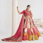 Multicolour Banarsi Mosaic Scallop Designer Bridal Lehenga
