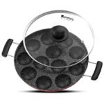 Non-Stick 12 Cavity Appam Patra with Glass Lid
