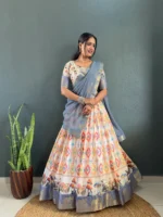 🌺 Stylish Patola Dola Cotton Silk Lehenga Set