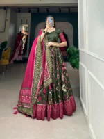 🌸 PatolaNoor Lehenga Set – Ethnic Prints with Gotta Patti Borders - Image 3