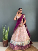 🌺 Beautiful Patola and Gorgeous Border Work Lehenga Set