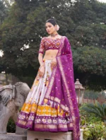 PhoolKari Lehenga Set - Patola Prints with Foil Glow and Lace Finish - Image 3