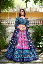 🌸 PhoolKari Lehenga Set – Patola Prints with Foil Glow and Lace Finish - Image 4