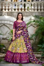🌸 PhoolKari Lehenga Set – Patola Prints with Foil Glow and Lace Finish